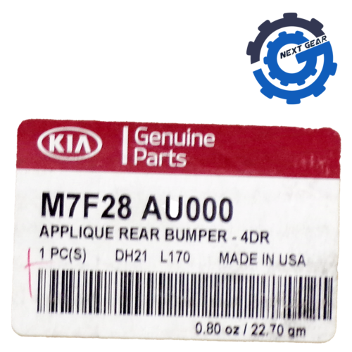 New OEM Kia Rear Bumper Protector Clear Appliqué 20192022 Forte M7F28