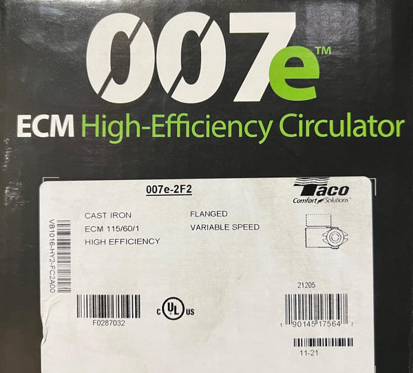 Taco 007EF2 Emc High Efficiency Variable Speed Circulator Cast Iron