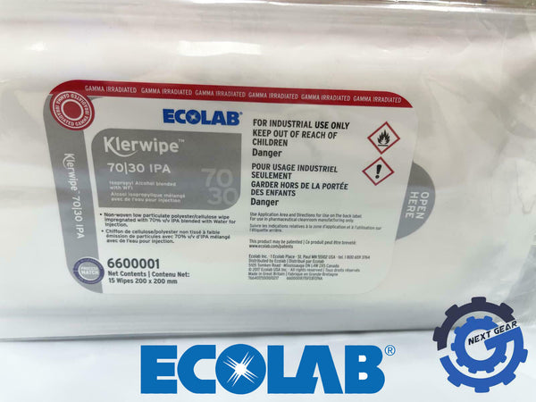 20 packs of 15 ECOLAB Klerwipe 70|30 Ethanol Sterile Wipes Isopropyl a ...